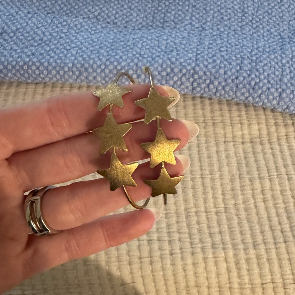 Nordstrom Gold Star Dangle Hoop Earrings